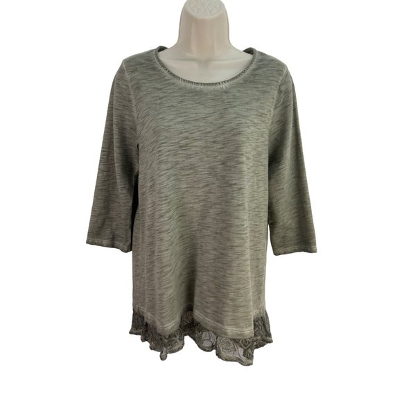 Chico's Zenergy Petite Talia Slubbed Tunic sz 0 Womens sz Small Grey - Picture 1 of 6